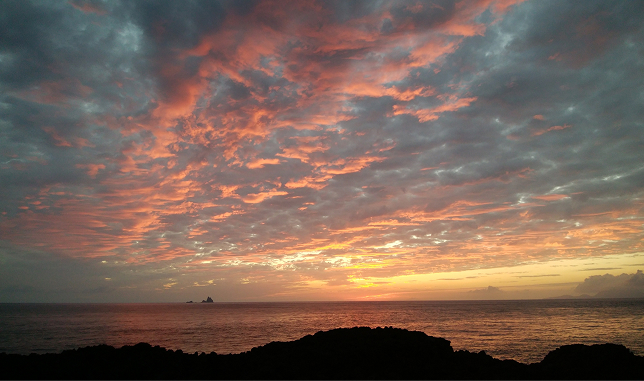 三宅島の夕景の写真