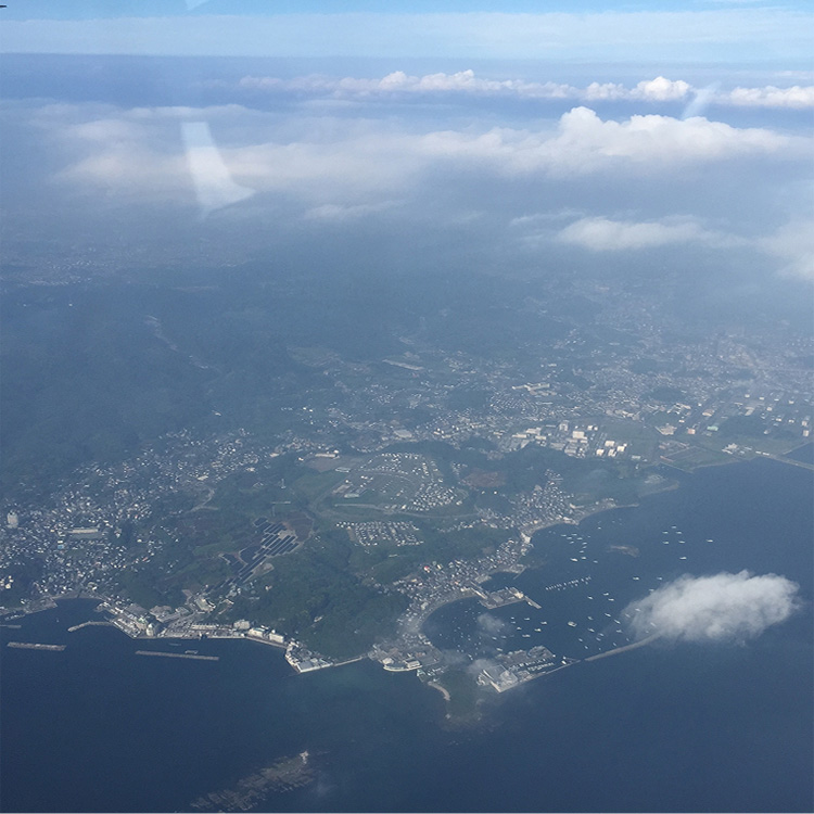 飛行機から見た三宅島